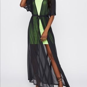 •CHARLOTTE RUSSE• Mesh Tie Front Coverup/Kimono S